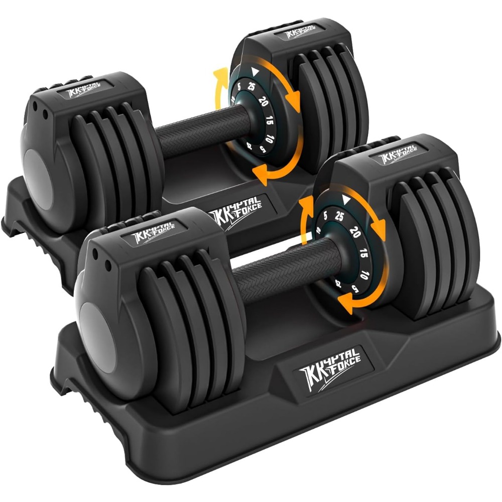 Home Gym Dumbbell Set - Adjustable Dumbbell Set, 50lbs of 2