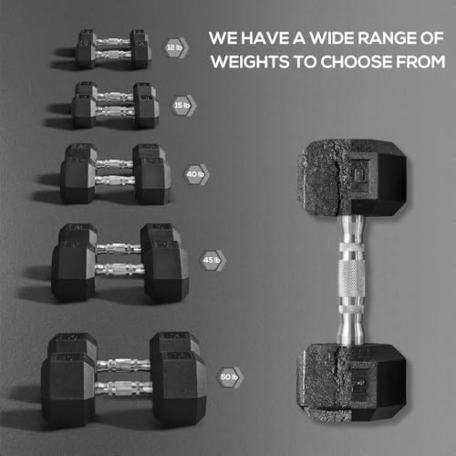 40lbs/45lbs/50lbs Rubber Dumbb - đánh giá và giá Home Gym Dumbbell Set