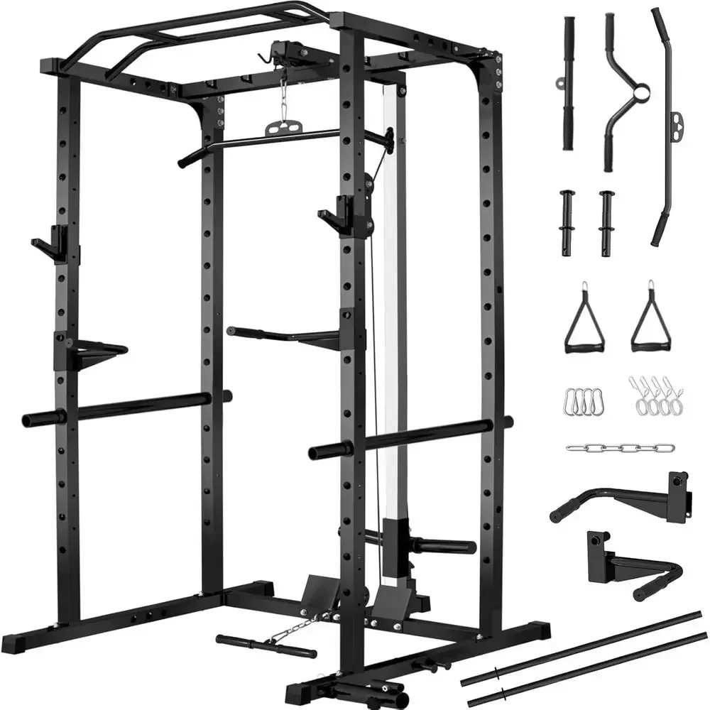 2000LBS Capacity Power Rack wi - đánh giá và giá Lat Pulldown Cable