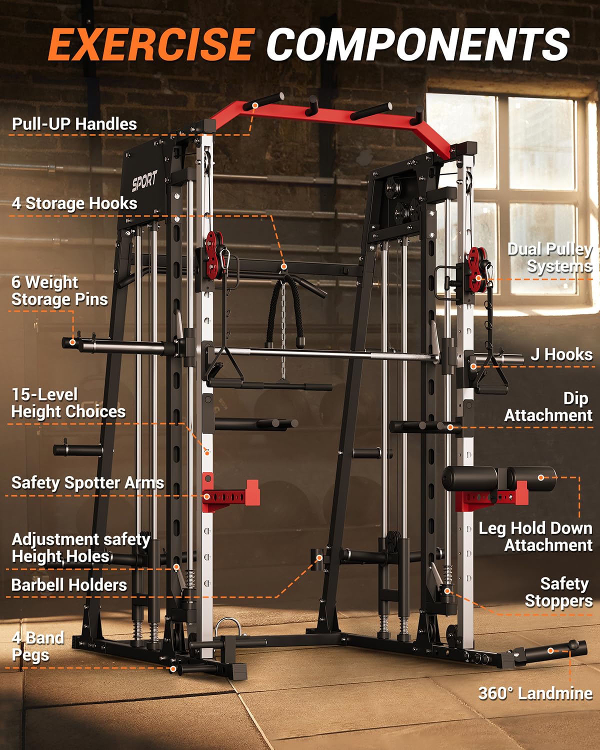 All in One Smith Machine Home  - đánh giá và giá Home Gym Lat Pulldown