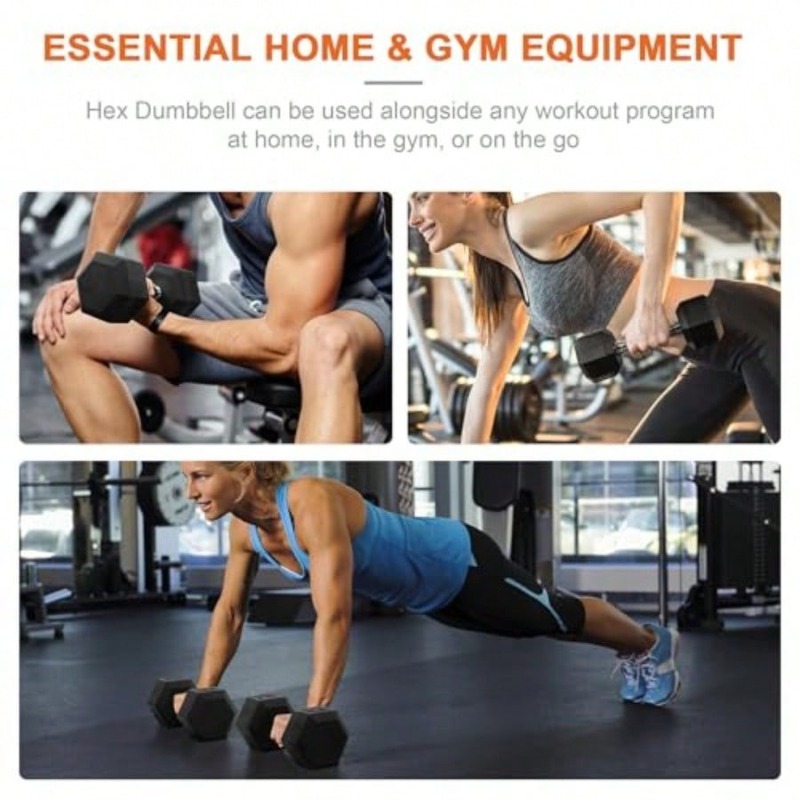 Dumbbells Rubber Coated Hand W - đánh giá và giá Home Gym Dumbbell Set