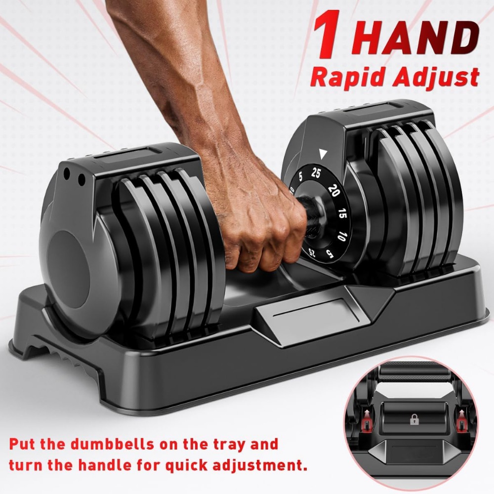 Adjustable Dumbbell Set, 50lbs - đánh giá và giá Home Gym Dumbbell Set