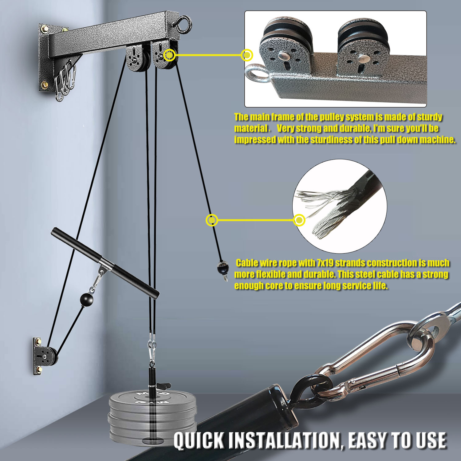 Fitness Wall Mounted Pulley Sy - đánh giá và giá Lat Pulldown Cable