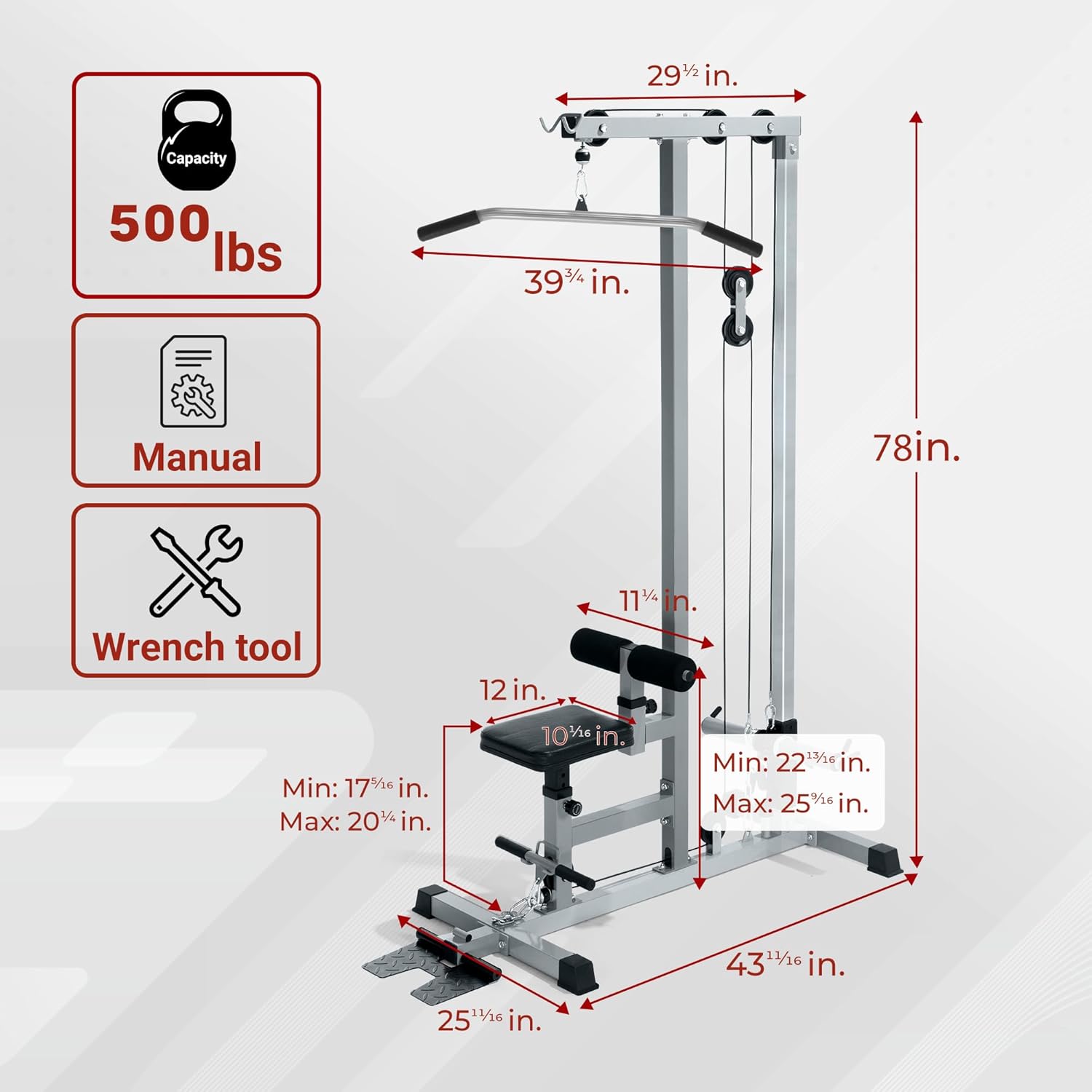 Fitness Gym, Robust Metal, Sil - đánh giá và giá Lat Pulldown Cable